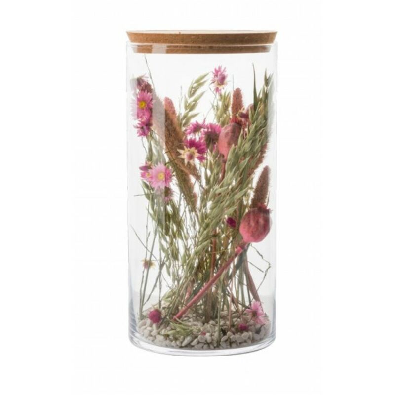 Naturalys - Vase décoratif - Fleurs séchées - Rouge