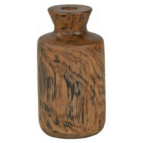 Vase décoratif H. 15 cm en bois de teck massif - HERA S