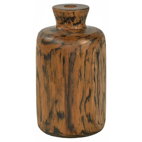 Vase décoratif H. 22 cm en bois de teck massif - HERA L
