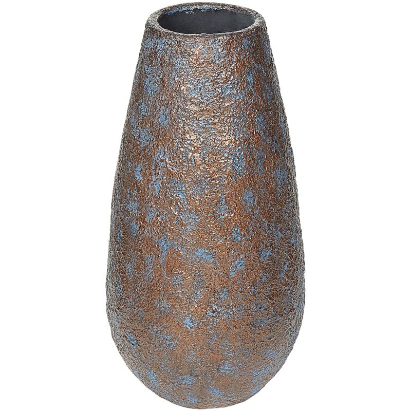 Beliani - Vase Décoratif au Style Antique en Forme d'Amphore fabriqué en Céramique Grise et Marron de 48 cm de Hauteur au Style Vintage