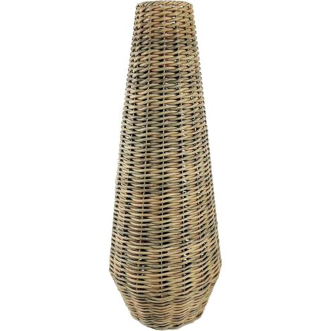 Vase décoratif imitation rotin naturel pour intérieur élégant - naturel effet rotin clair