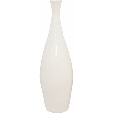 Vase décoratif laqué blanc en bambou élégant et raffiné - blanc laqué élégant