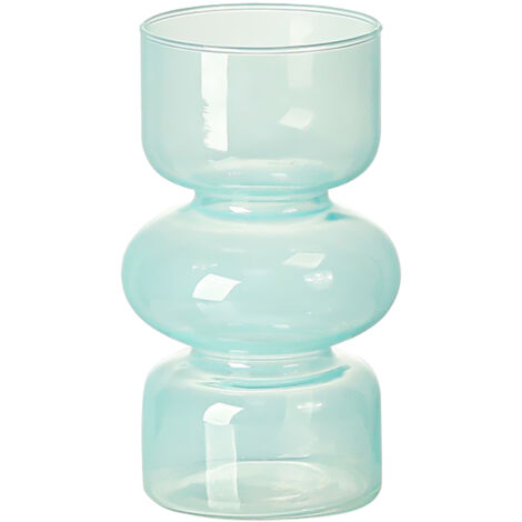 Vase Décoratif Main Eco-Friendly - Vase À Trois Ondes Vert Clair - Petit Vase Vintage Verre Pour Salon Déco Artisanale