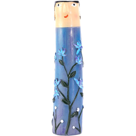 Vase Décoratif Main Modelé en Résine avec Sculpture Visage Humain, Pot pour Fleurs Séchées - Décoration d'intérieur Unique vase-A