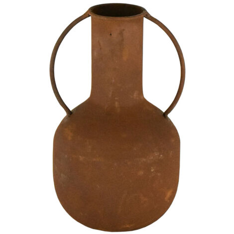 Vase décoratif métallique marron rustique 18,5 cm - Idéal pour la décoration de la maison et les cadeaux