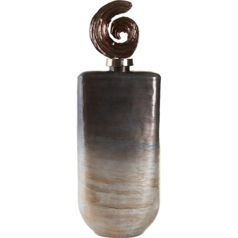 Vase décoratif multicolore en verre et aluminium style moderne - Dégradé gris beige cuivre