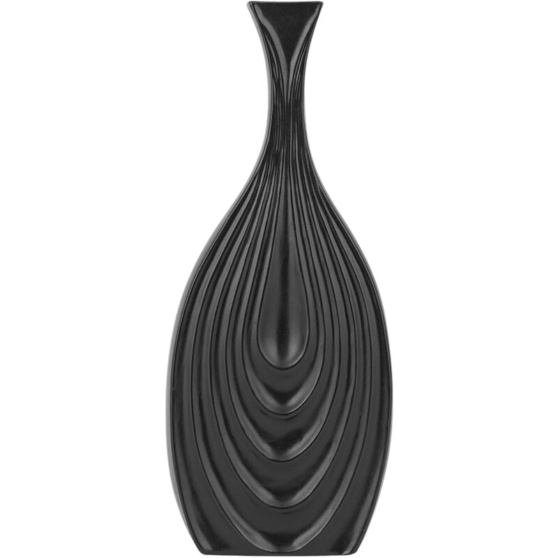 Beliani - Vase Décoratif de Forme de Cruche fabriqué en Céramique Noire de 39 cm de Hauteur au Style Moderne