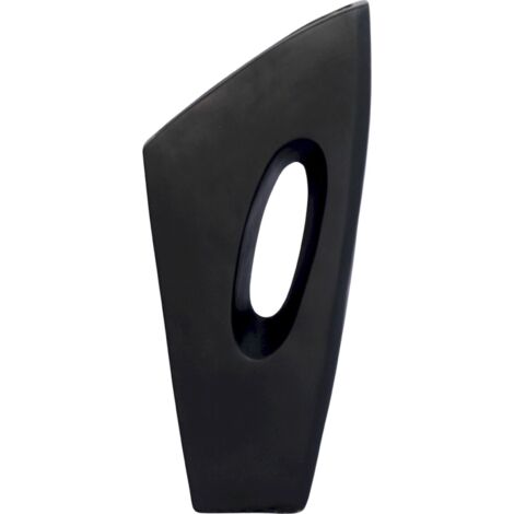 Vase décoratif noir mat en fibrocement pour intérieur design - noir mat profond