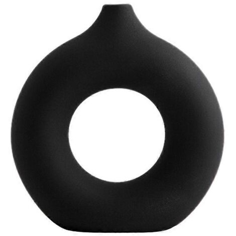Vase décoratif nordique en céramique noir, taille M