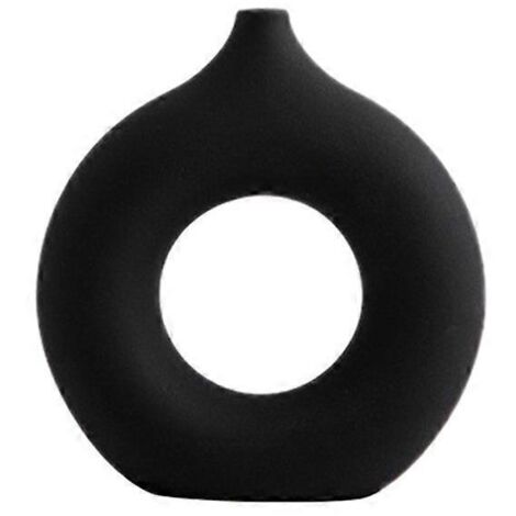 Vase décoratif nordique en céramique noir, taille S