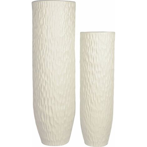 vase décoratif terracotta beige finition texturée élégante - beige naturel texturé