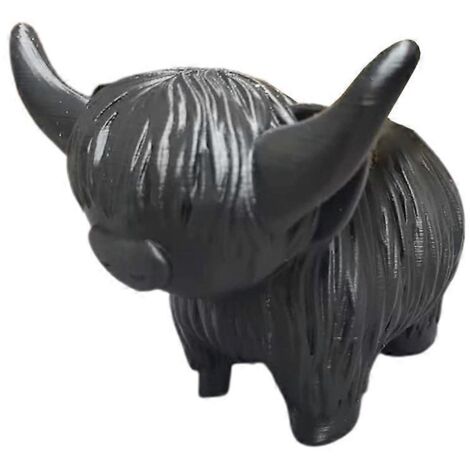 Vase décoratif vache des Highlands, pot de fleur pour jardin, cadeau original extérieur, décoration rustique naturelle.