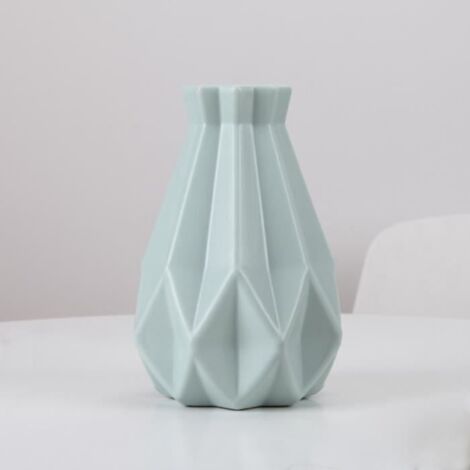Vase décoratif - Vase en plastique incassable - Bleu - 11x6,8x20,5 cm - Design moderne