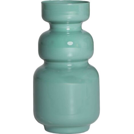 Vase décoratif vert en verre style contemporain finition laquée - Vert laqué contemporain