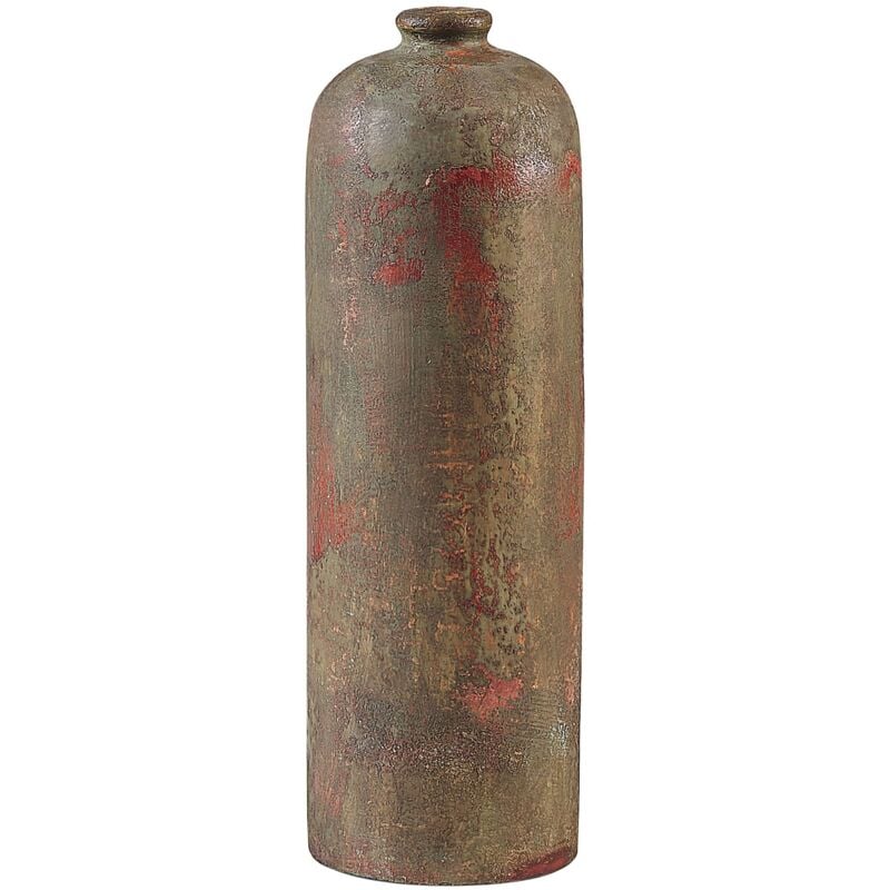 Beliani - Vase Décoratif Cuivré et Vert en Terre Cuite 41 cm Effet Vieilli pour Salon Ubeda