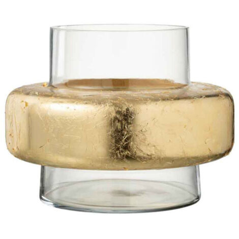Vase Design "Bague" 33cm Or & Transparent