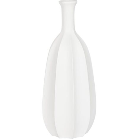 Vase design blanc épuré en fibre de verre - Blanc épuré