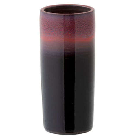 Vase Design "Bord Céramique" 35cm Rouge & Noir