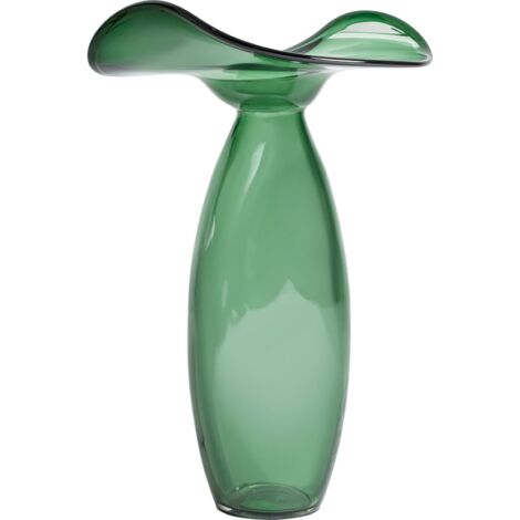 Vase design contemporain en verre vert finition translucide - Vert translucide contemporain