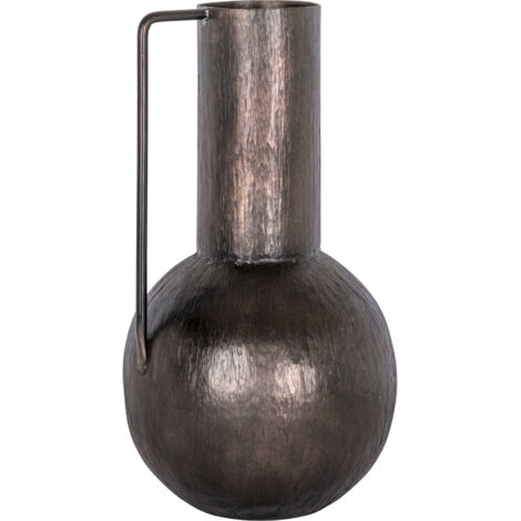 Vase design cuivre finition métallisée courbes élégantes - cuivre foncé métallisé