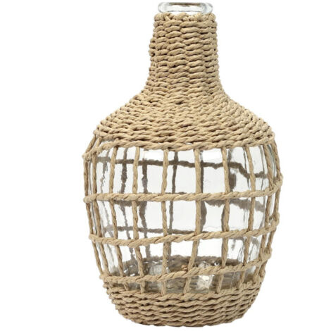 Vase Design "Dame Jeanne Tressée" 25cm Naturel