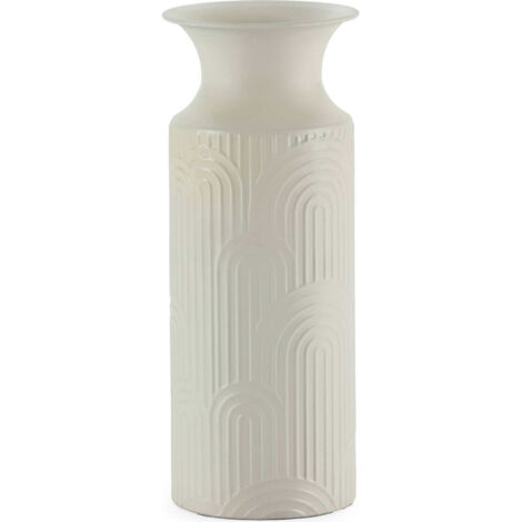 Vase design élégant en métal blanc - Blanc pur élégant et moderne