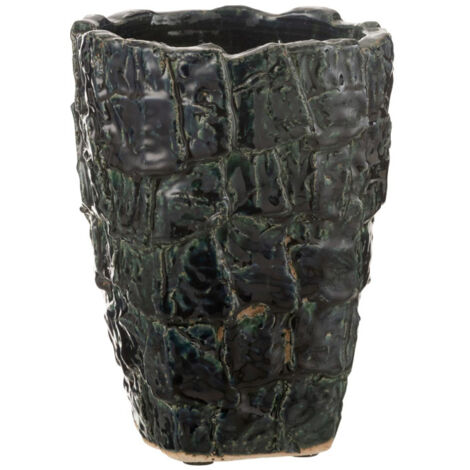 Vase Design en Céramique "Akane" 28cm Vert Pétrole