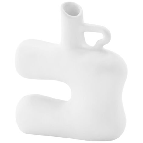 Vase Design en Céramique "Dity" 19cm Blanc