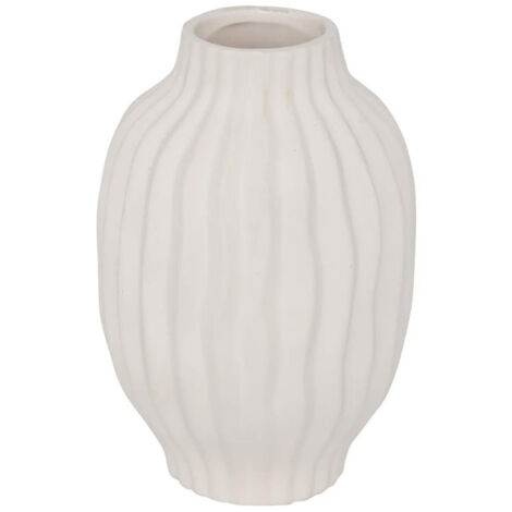 Vase Design en Céramique "Fernan" 22cm Blanc