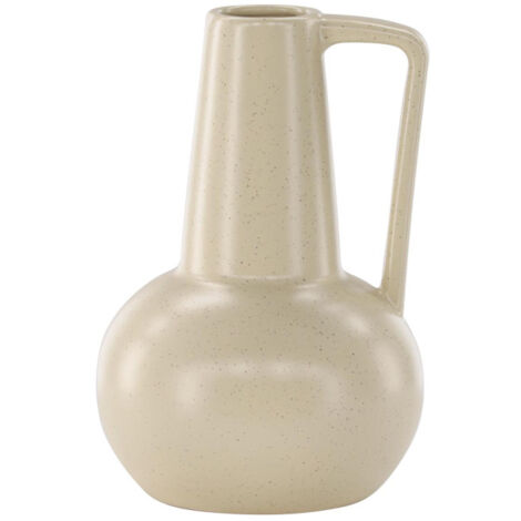 Vase Design en Céramique "Lane" 22cm Beige & Noir