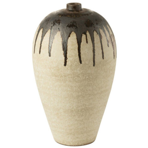 Vase Design en Céramique "Peinture" 56cm Beige