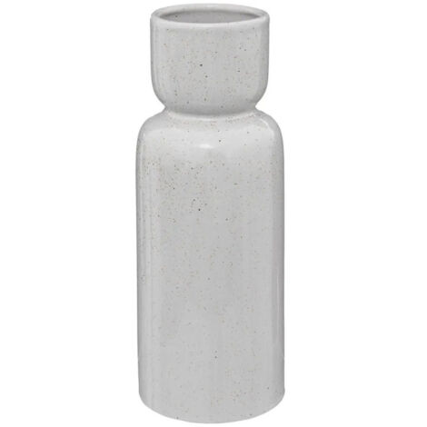 Vase Design en Grès "Réactive" 30cm Blanc