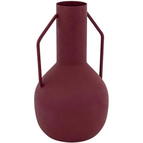 Vase Design en Métal "Sylvain" 20cm Rouge Rubis
