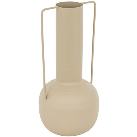 Vase Design en Métal "Sylvain" 29cm Beige Lin