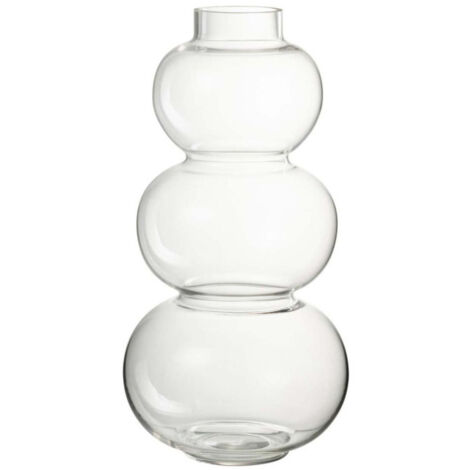 Vase Design en Verre "Boule" 36cm Transparent