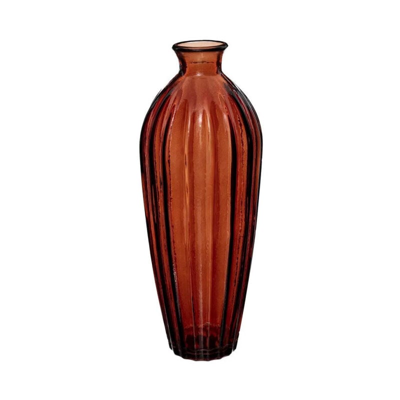 Vase Design en Verre 'Candy' 29cm Ambre