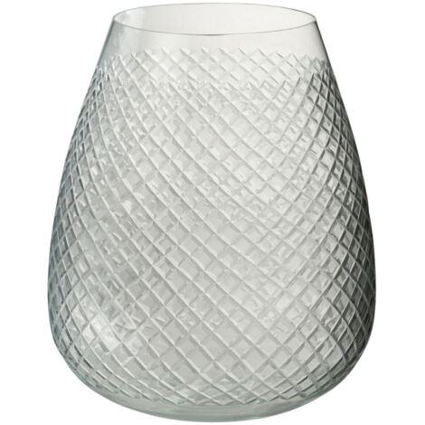 Vase Design en Verre "Carreaux" 25cm Transparent