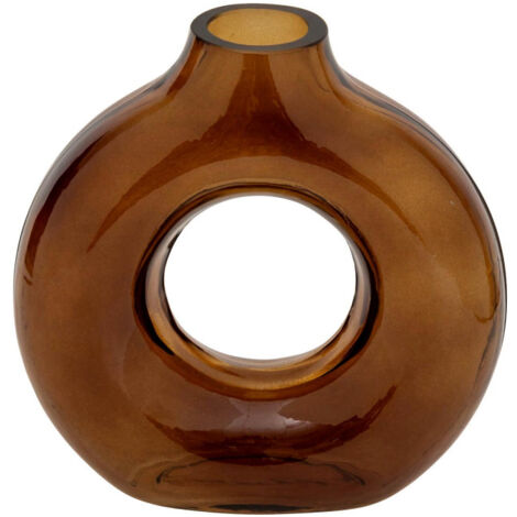 Vase Design en Verre "Circle" 20cm Ambre