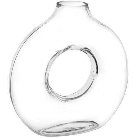 Vase Design en Verre "Circle" 25cm Transparent