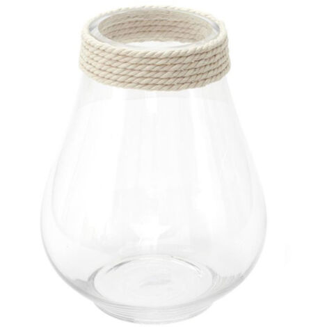 Vase Design en Verre "Cordage" 25cm Transparent