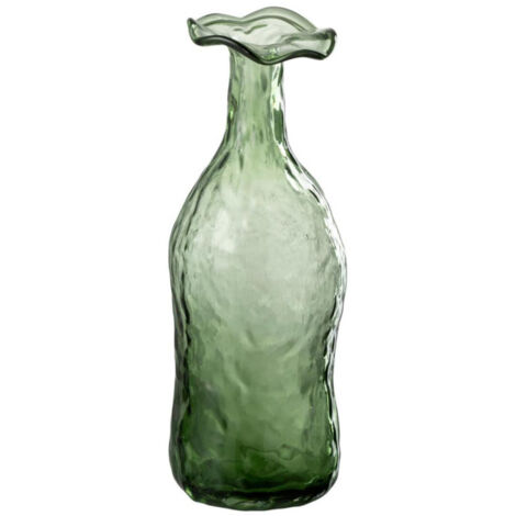 Vase Design en Verre "Eclosion" 27cm Vert