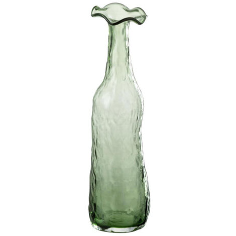Vase Design en Verre "Eclosion" 33cm Vert