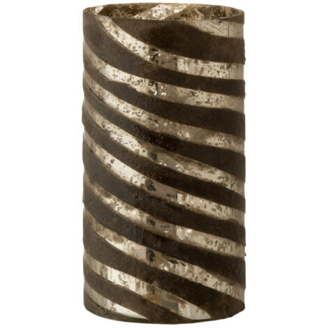 Vase Design en Verre "Lignes" 26cm Argent