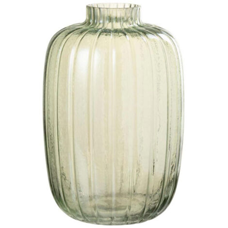 Vase Design en Verre "Lignes" 30cm Vert