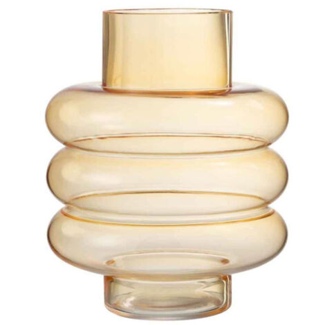 Vase Design en Verre "Lima" 22cm Ocre