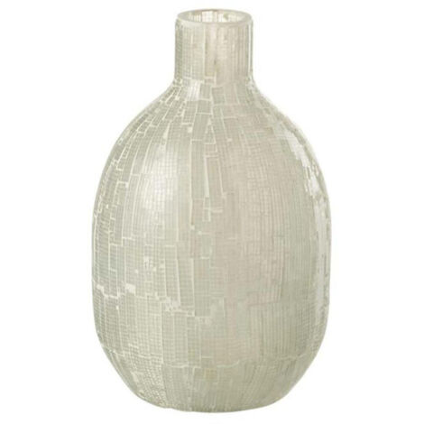 Vase Design en Verre "Mosaïque" 27cm Gris Clair