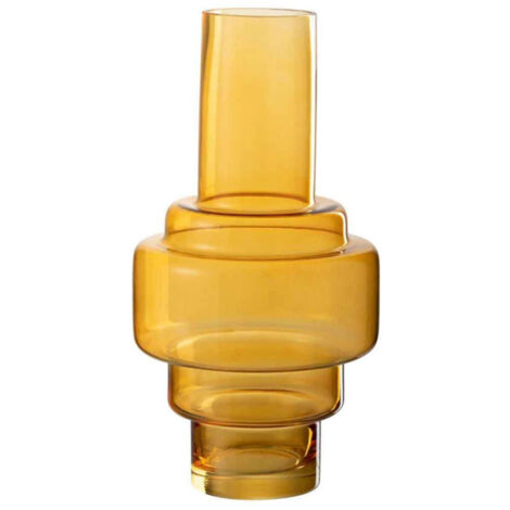 Vase Design en Verre "Rino" 35cm Ocre