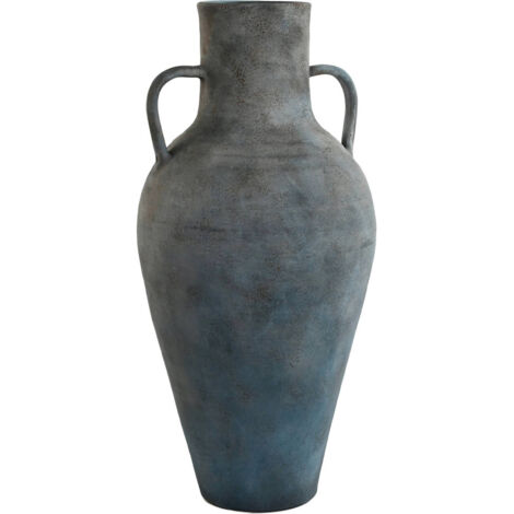 Vase design intemporel en terracotta gris bleuté - Bleu gris vieilli en terracotta