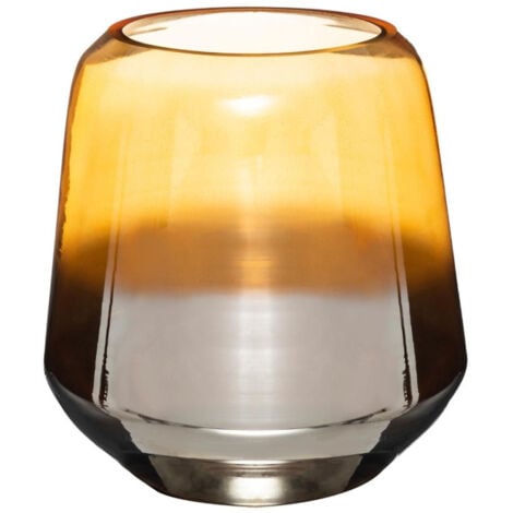 Vase Design "Metalambre" 24cm Ambre & Argent