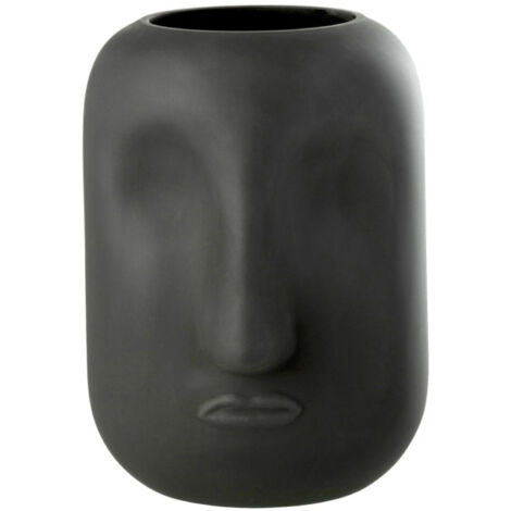 Vase Design Visage "Noé" 25cm Noir